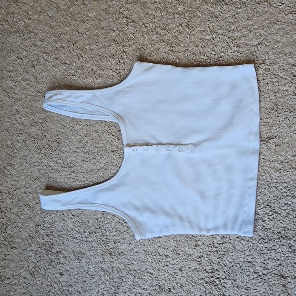 Abercrombie White Crop Tank